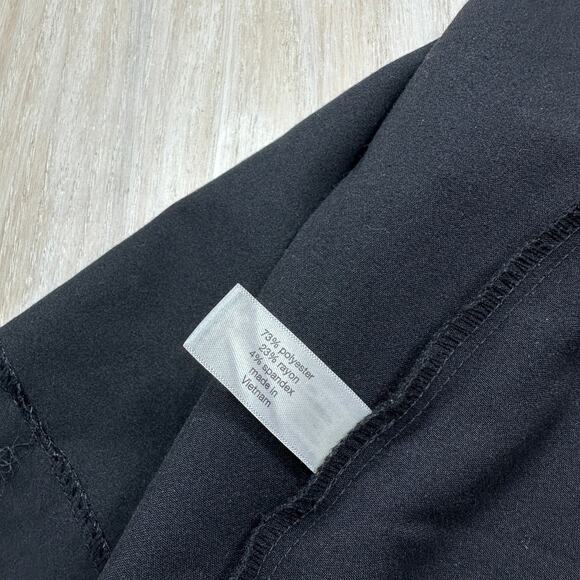 Eloquii Black Straight Leg Nautical Silver Button Detail Work Pull On Pants 20 - Picture 9 of 14